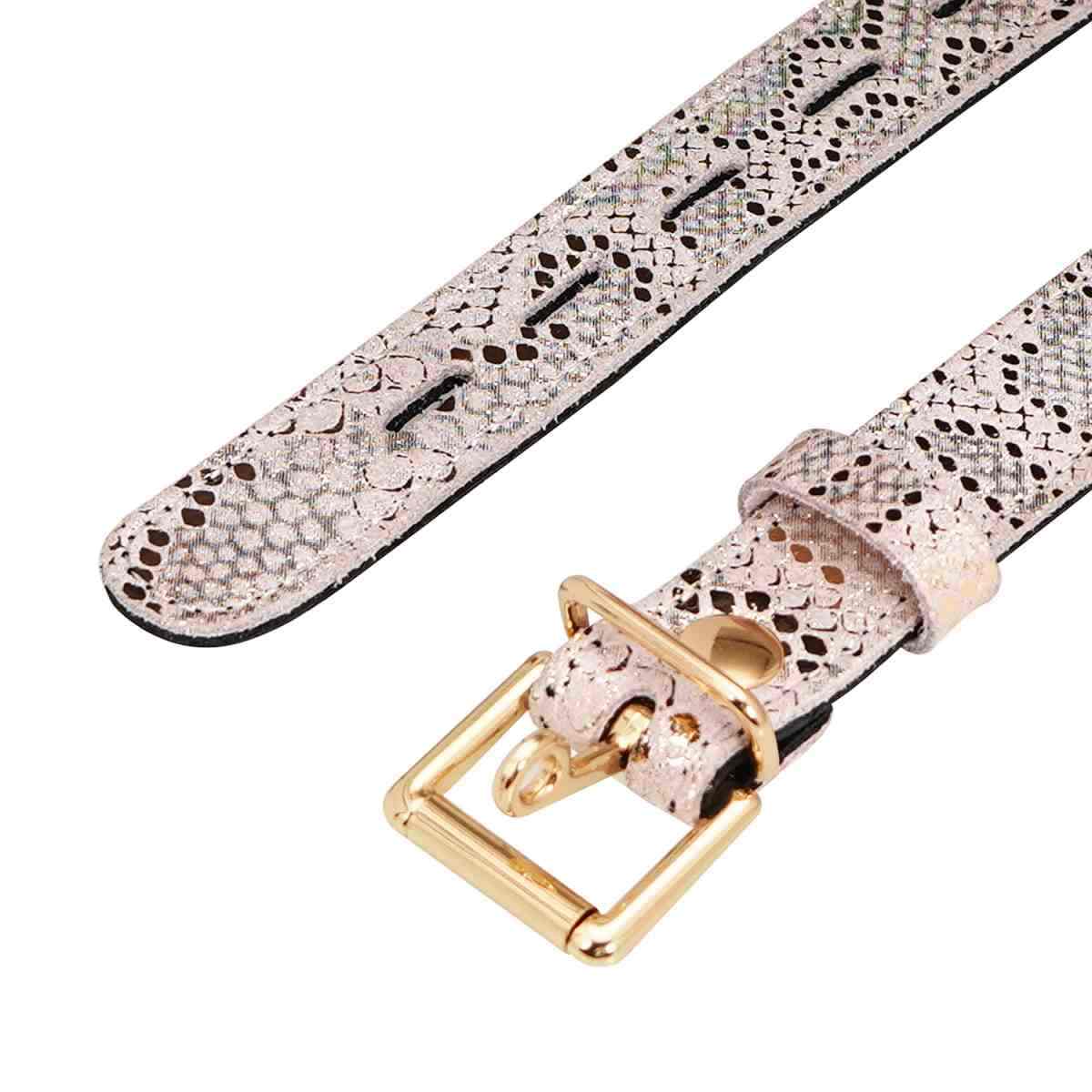 Spartacus Black Silicone Ball Gag with White Snake Print Strap Lockable Gold Buckle