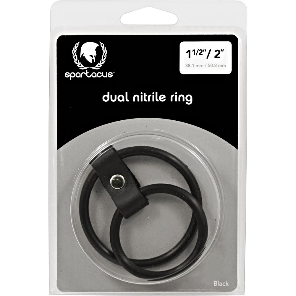 Spartacus Dual Nitrile Cock and Ball Ring Black