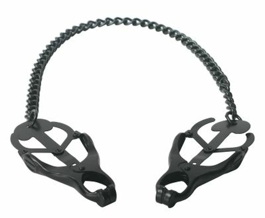 Spartacus Endurance Butterfly Nipple Clamps with Black Chain