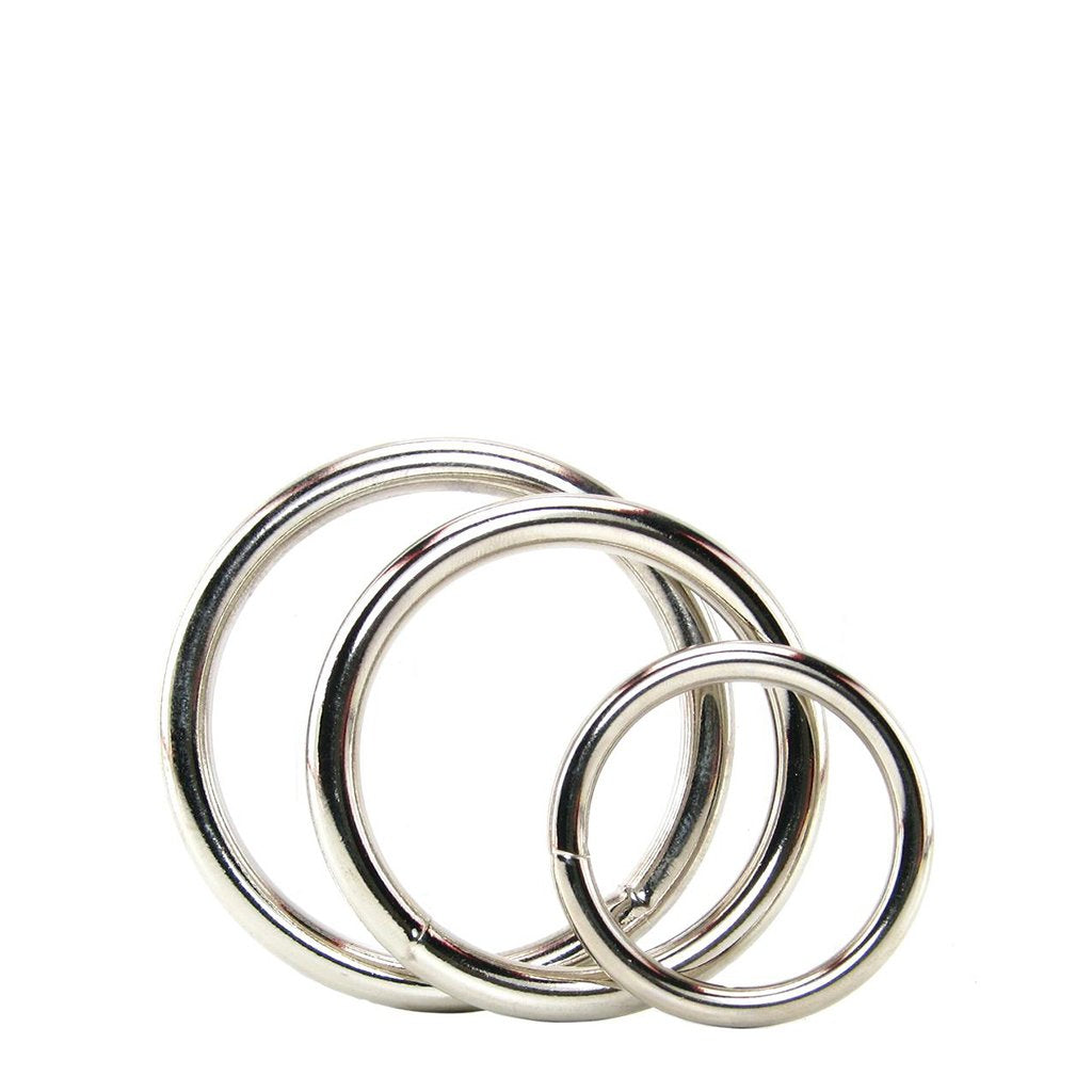 Spartacus Metal Cock Rings 3 Piece Set Nickel Plated Silver
