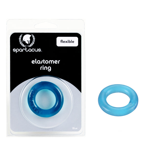 Spartacus Relaxed Fit Elastomer Stretch To Fit Flexible Cock Ring Blue