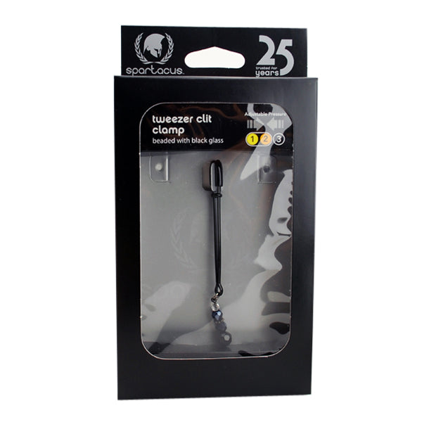 Spartacus Tweezer Clit Clamp Beaded with Black Glass