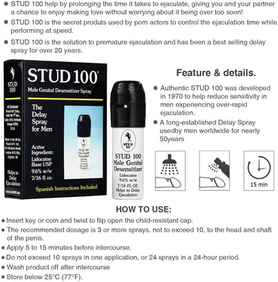Stud 100 Desensitizing Spray for Men Helps to Delay Ejaculation 12g Spray Bottle