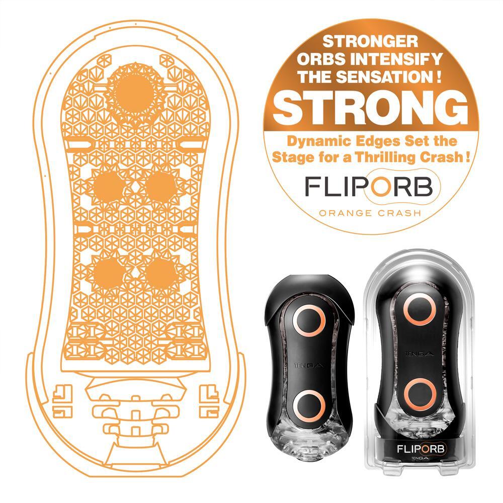 Tenga FLIP ORB STRONG Male Masturbator Orange Crash
