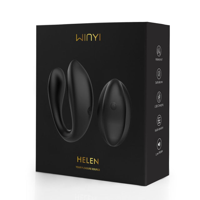 WINYI Helen Couples Vibrator with Wireless Remote Control Black Wearable Vibrator