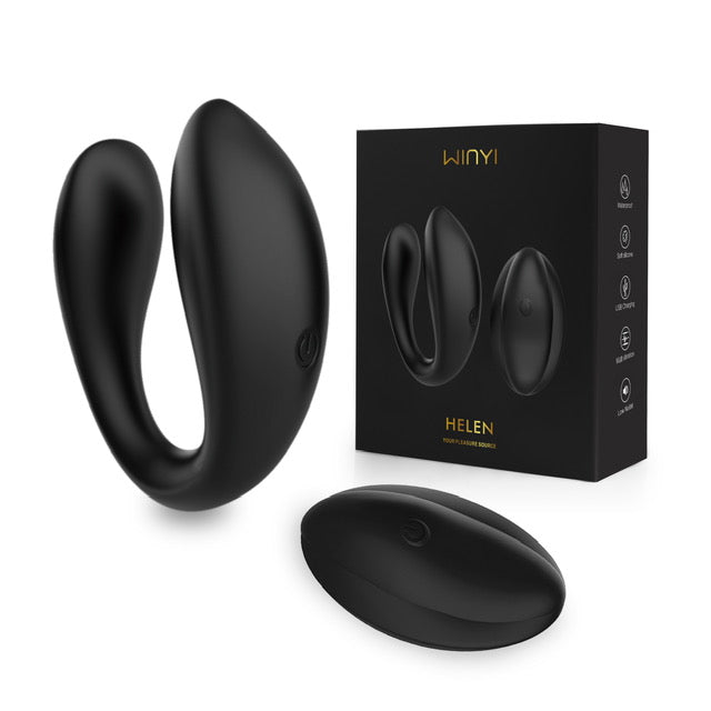 WINYI Helen Couples Vibrator with Wireless Remote Control Black Wearable Vibrator