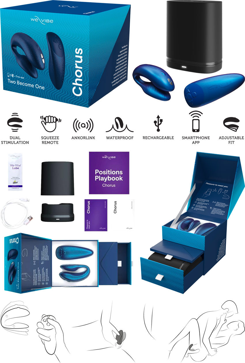 We Vibe CHORUS Couples Vibrator Remote and App Controlled Wearable Vibe Cosmic Blue
