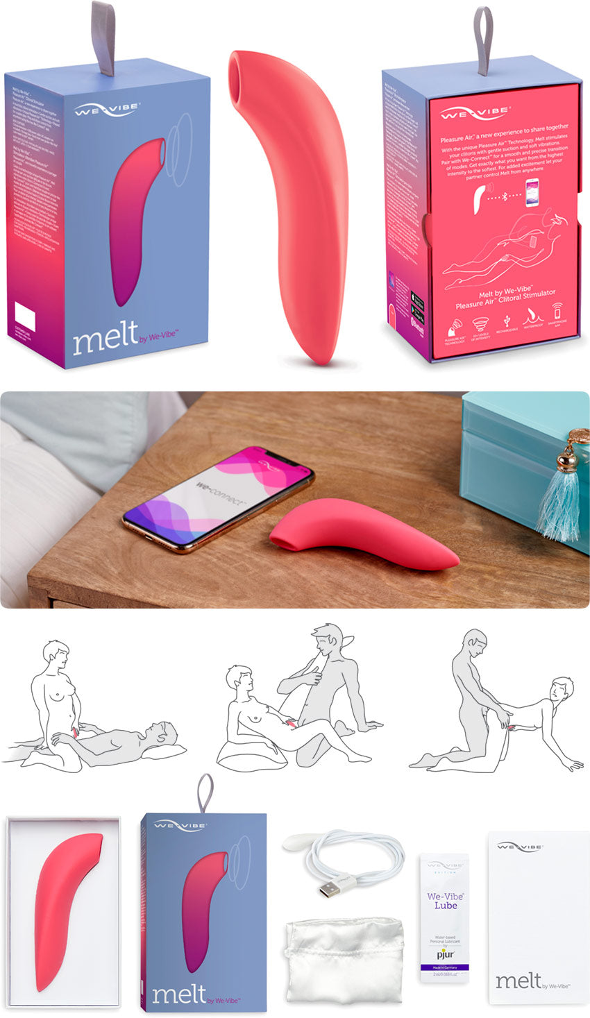 We Vibe MELT App-Controlled Clitoral Stimulator Coral - Enhance Your Pleasure