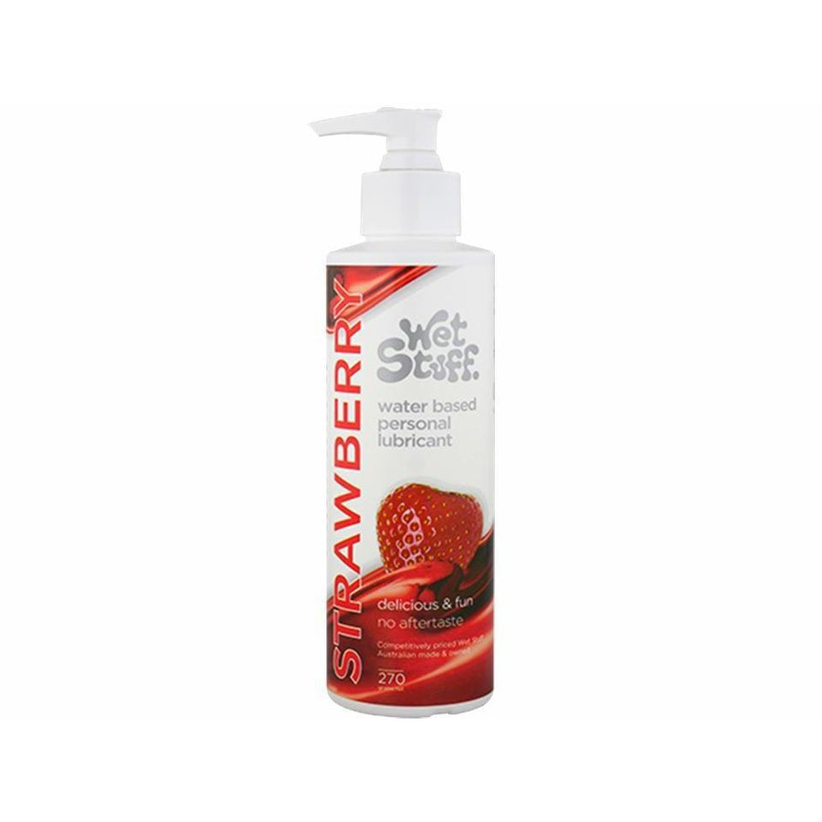 Wet Stuff Strawberry Flavoured Water Based Lubricant with Pump Dispenser 270g