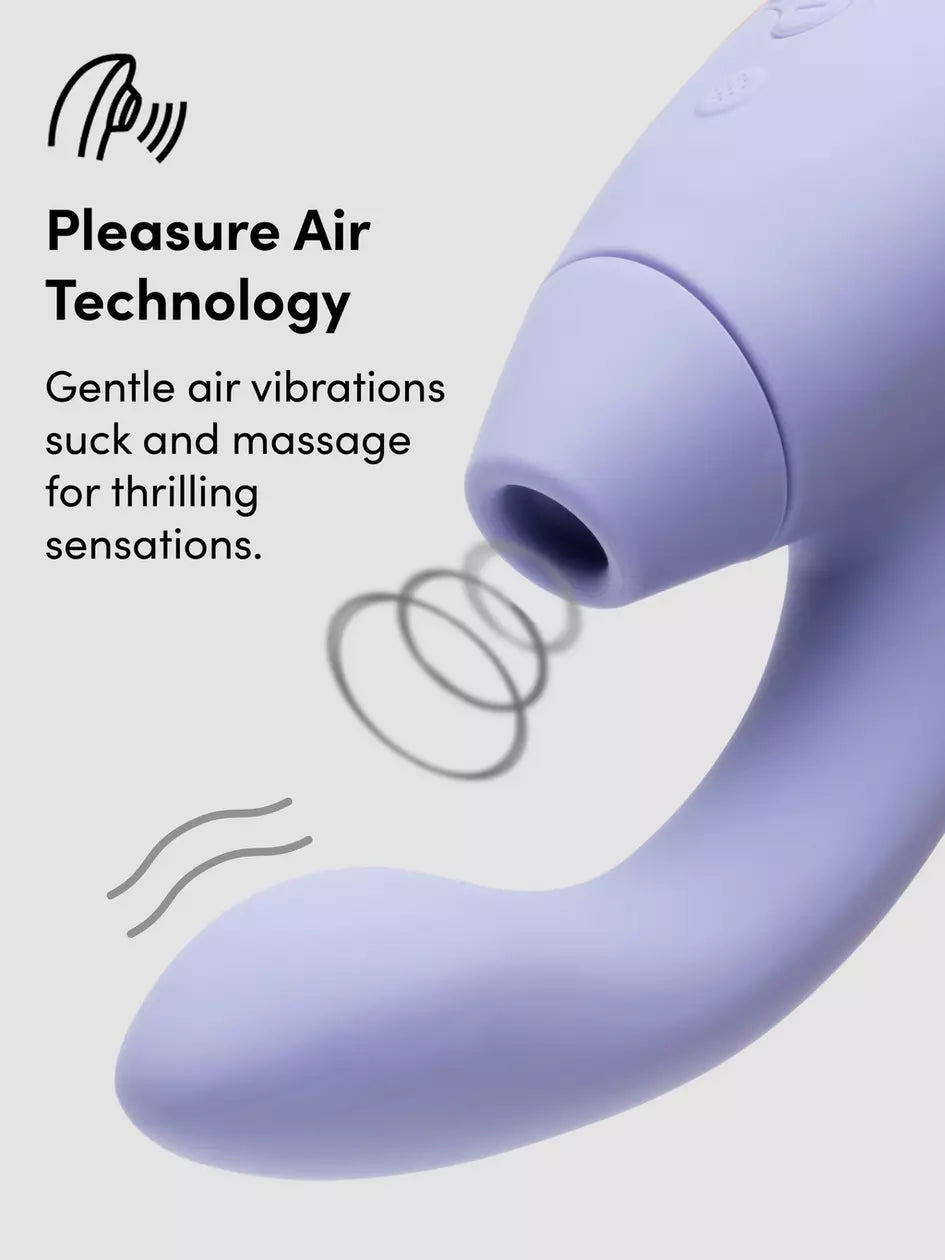 Womanizer DUO 2  8 inch G-Spot Rabbit Vibrator with Pleasure Air Clitoral Suction Stimulator