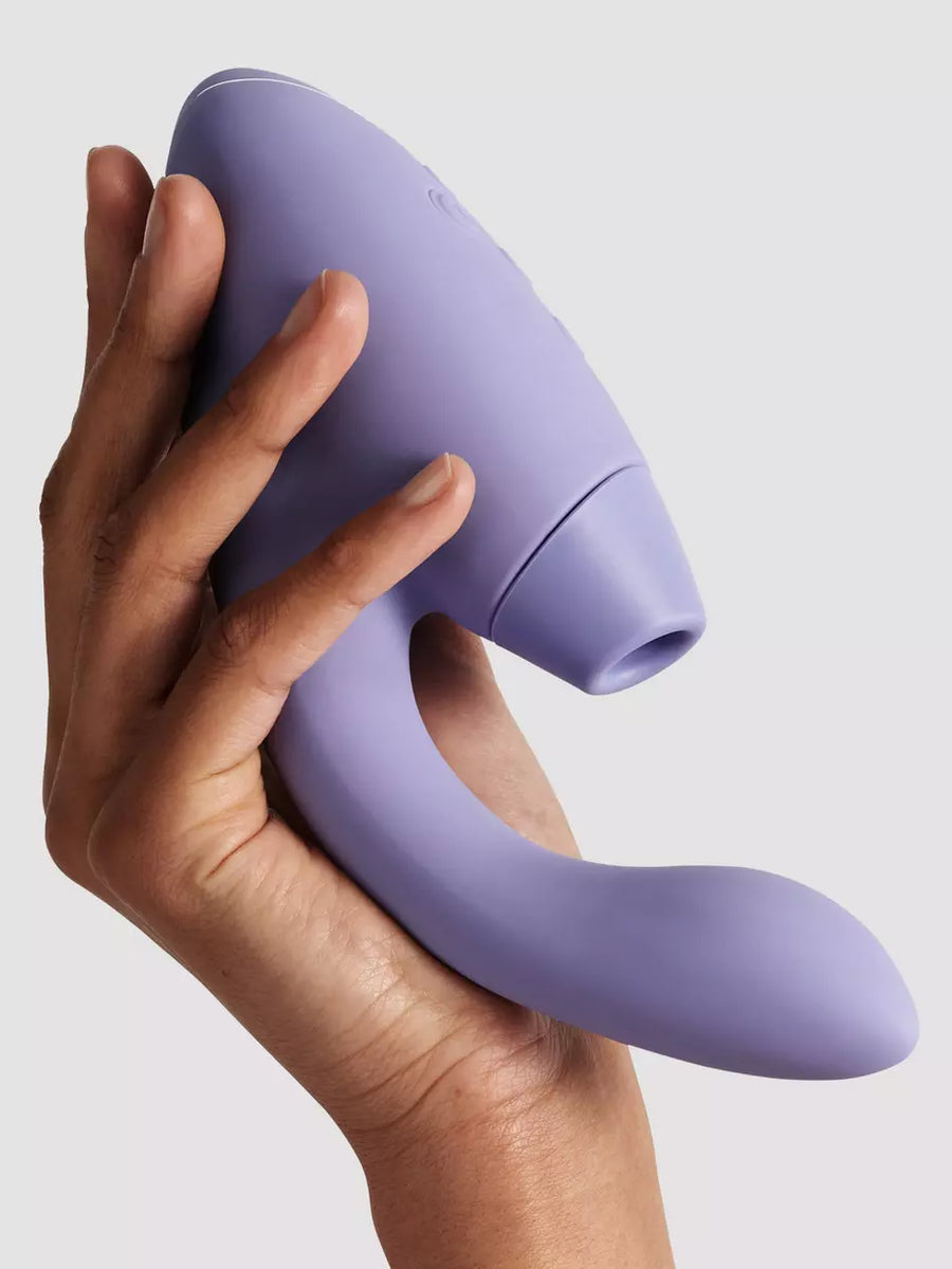 Womanizer DUO 2  8 inch G-Spot Rabbit Vibrator with Pleasure Air Clitoral Suction Stimulator Lilac Purple