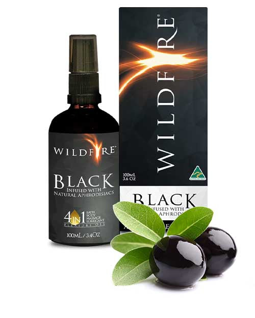 Wildfire Black 4 in 1 Pleasure Oil infused with Natural Aphrodisiacs 