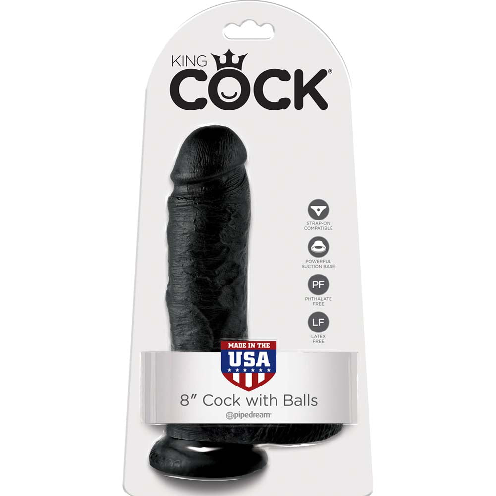 Pipedream King Cock Realistic Dildo with Balls and Suction Cup Mount Base 8 inch