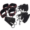 Calexotics Scandal Full Bed Restraints Kit includes Bed Restraint + Wrist Handcuffs + Ankle Cuffs Red and Black