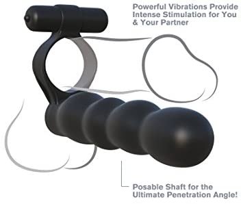 Pipedream Fantasy C-Ringz Posable Partner Double Penetrator Black