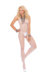 Elegant Moments Fishnet Bodystocking with Open Crotch White Queen Size