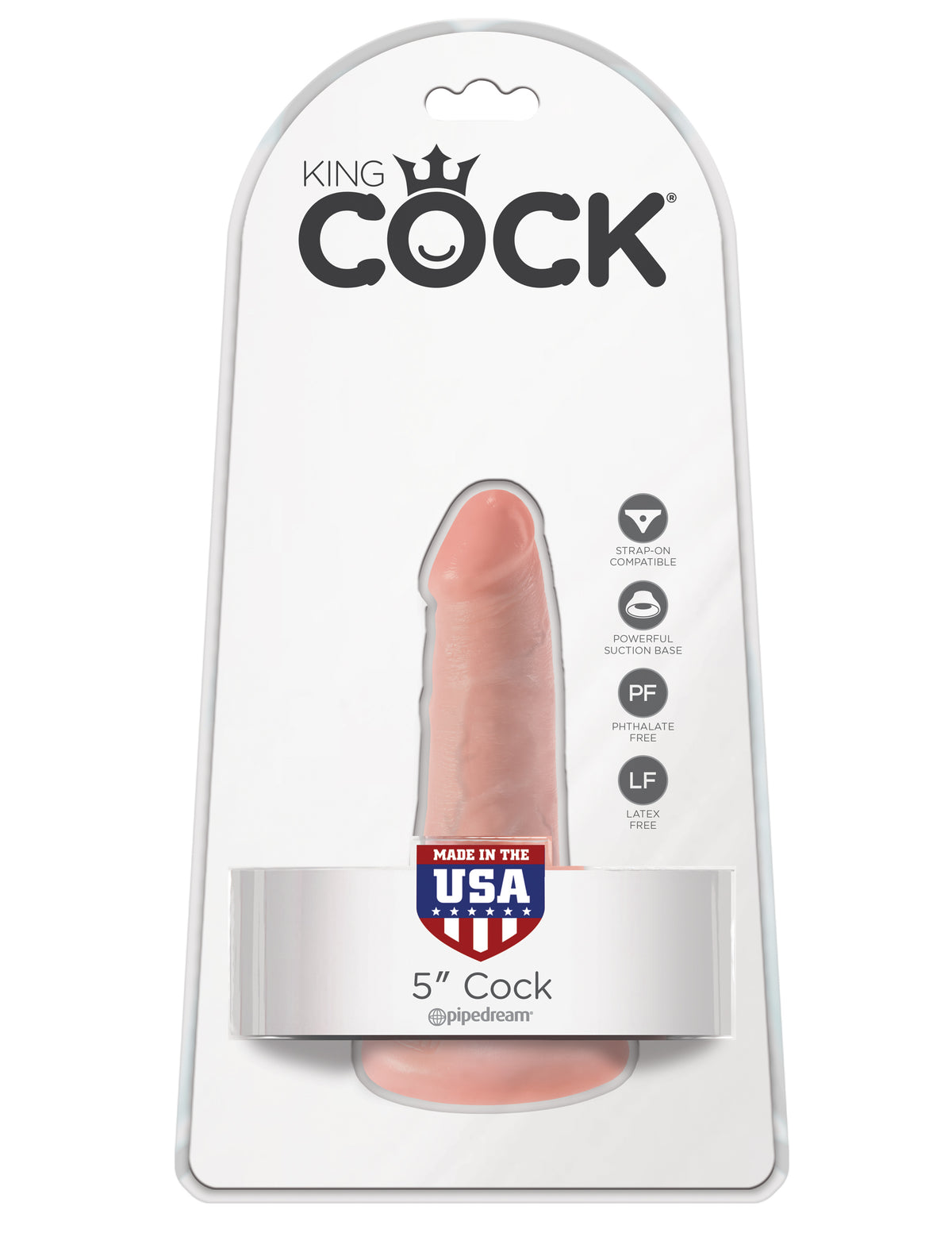 Pipedream King Cock Tapered Realistic Dildo with Suction Cup Mount Base 5 inch