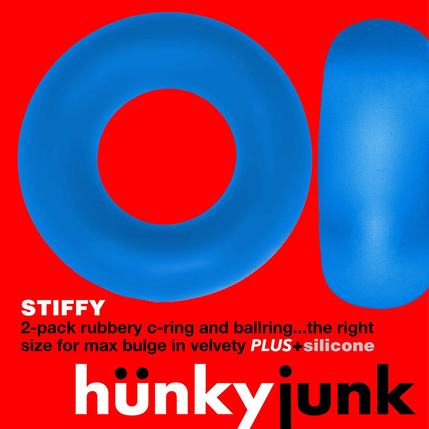 Hunkyjunk Stiffy Bulge Rings 2 Pack Teal Ice
