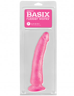 Pipedream Basix Rubber Works Slim 7 inch Realistic Dildo with Suction Cup