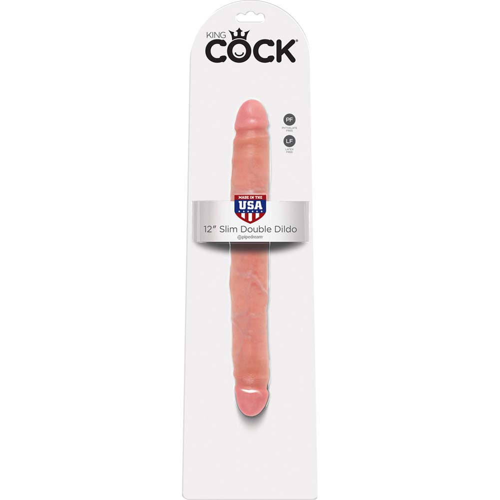 Pipedream King Cock Slim Realistic Double Dildo 12 inch