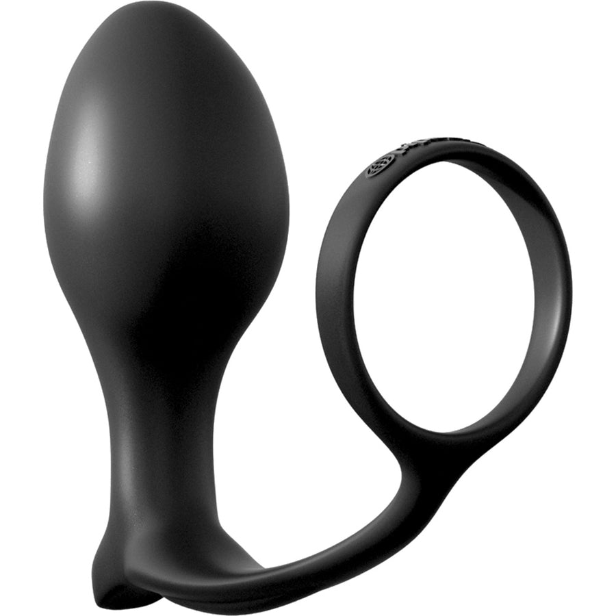 Pipedream Anal Fantasy Collection Ass Gasm Silicone Cock Ring Advanced Butt Plug Large 4 inch Black
