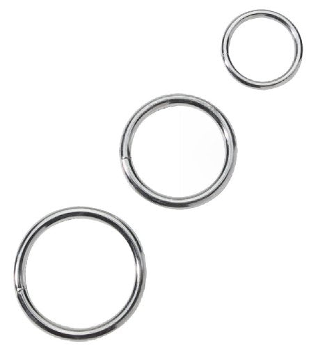 Spartacus Metal Cock Rings 3 Piece Set Nickel Plated Silver