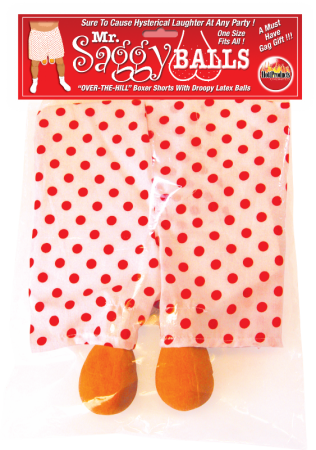 Mr Saggy Balls Boxer Shorts with Droopy Latex Balls One Size
