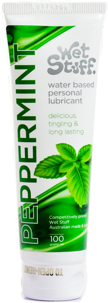 Wet Stuff Peppermint Flavoured with A Tingle Water Based Delay Effect Lubricant 100g