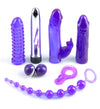 Pipedream Royal Rabbit Couples Kit with 6 Purple Jelly Pleasure Items and A Classic Silver Vibrator