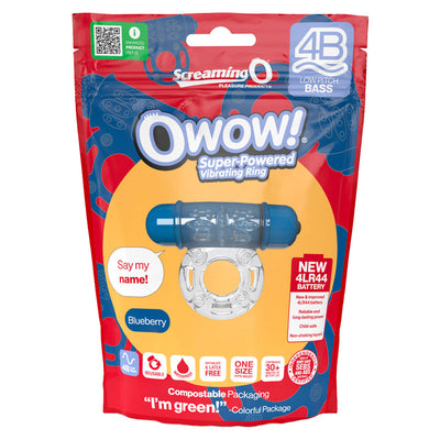 Screaming O 4B OWow Vibrating Cock Ring Blueberry