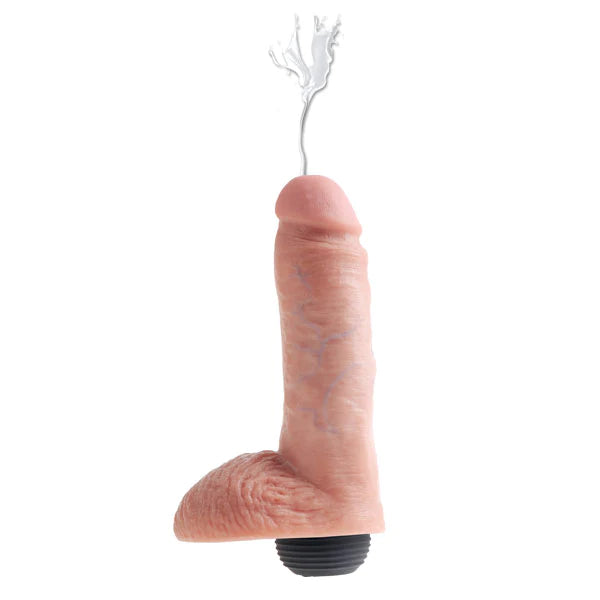 King Cock 8 inch Squirting Cock with Balls Flesh Dildo