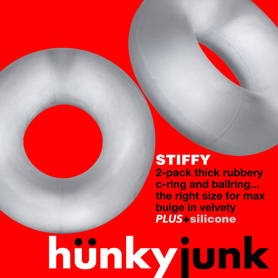 Hunkyjunk Stiffy Bulge Rings 2 Pack Clear Ice Plus Silicone Cock Rings