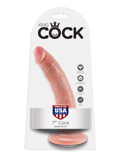 Pipedream King Cock Tapered Realistic Dildo with Suction Cup Mount Base 7 inch