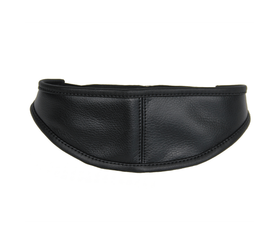 Love in Leather Black Leather Total Blockout Blindfold One Size