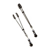 Spartacus Adjustable Tweezer Beaded Nipple Clamps Black with Glass Beads