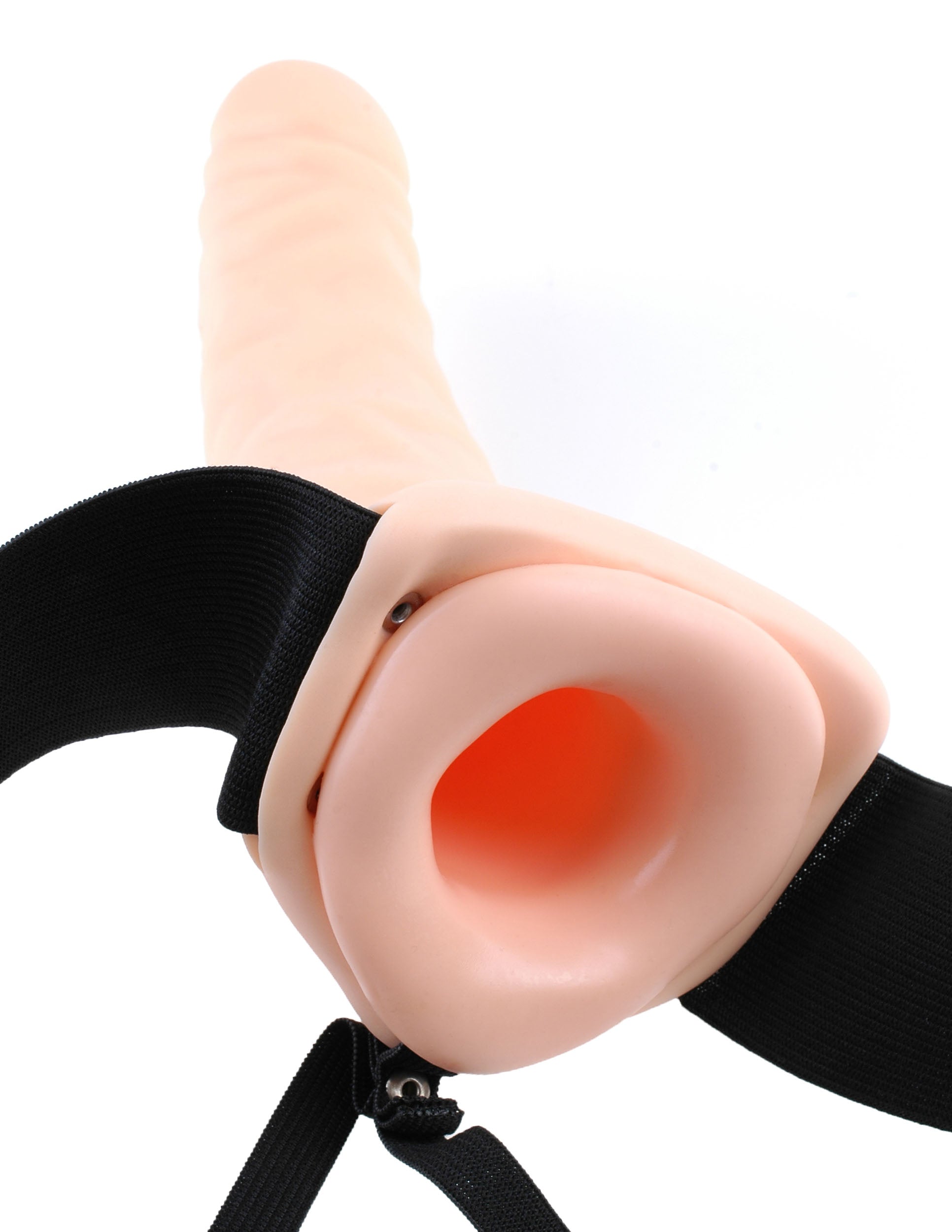 Pipedream Fetish Fantasy Series Vibrating Hollow Strap On Dildo Kit for Him or Her 8 inch