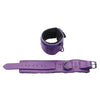 Spartacus Crave Purple Leather Wrist Restraints with Black Faux Fur Line